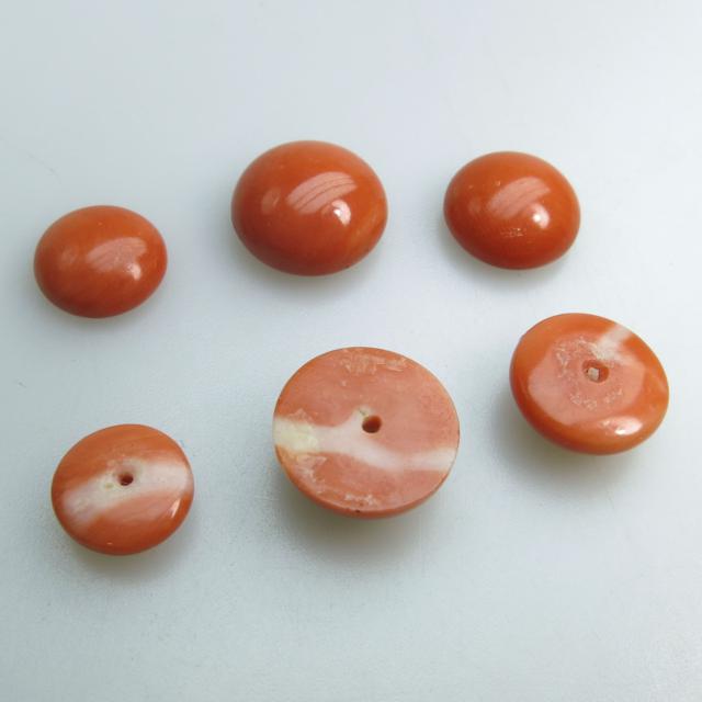 112 Various Round Coral Cabochons