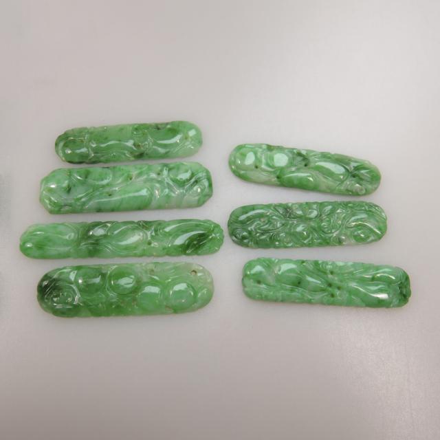18 Carved And Pierced Various Shaped Jadeite Panels