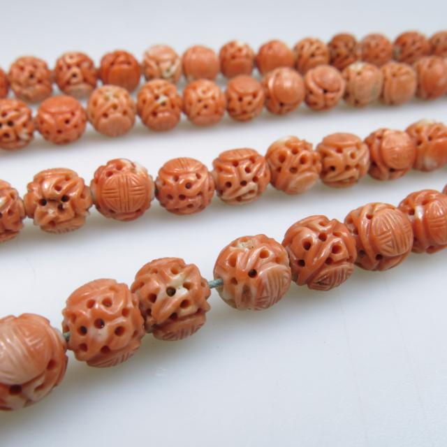 5 Strands Of Coral Beads