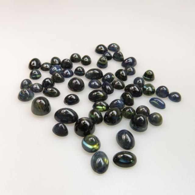 56 Circular And Oval Sapphire Cabochons