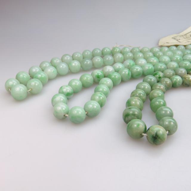 3 Strands Of Jadeite Beads