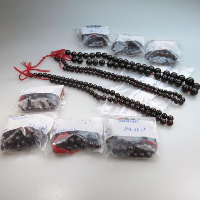 10 Various Strands Of Garnet Beads