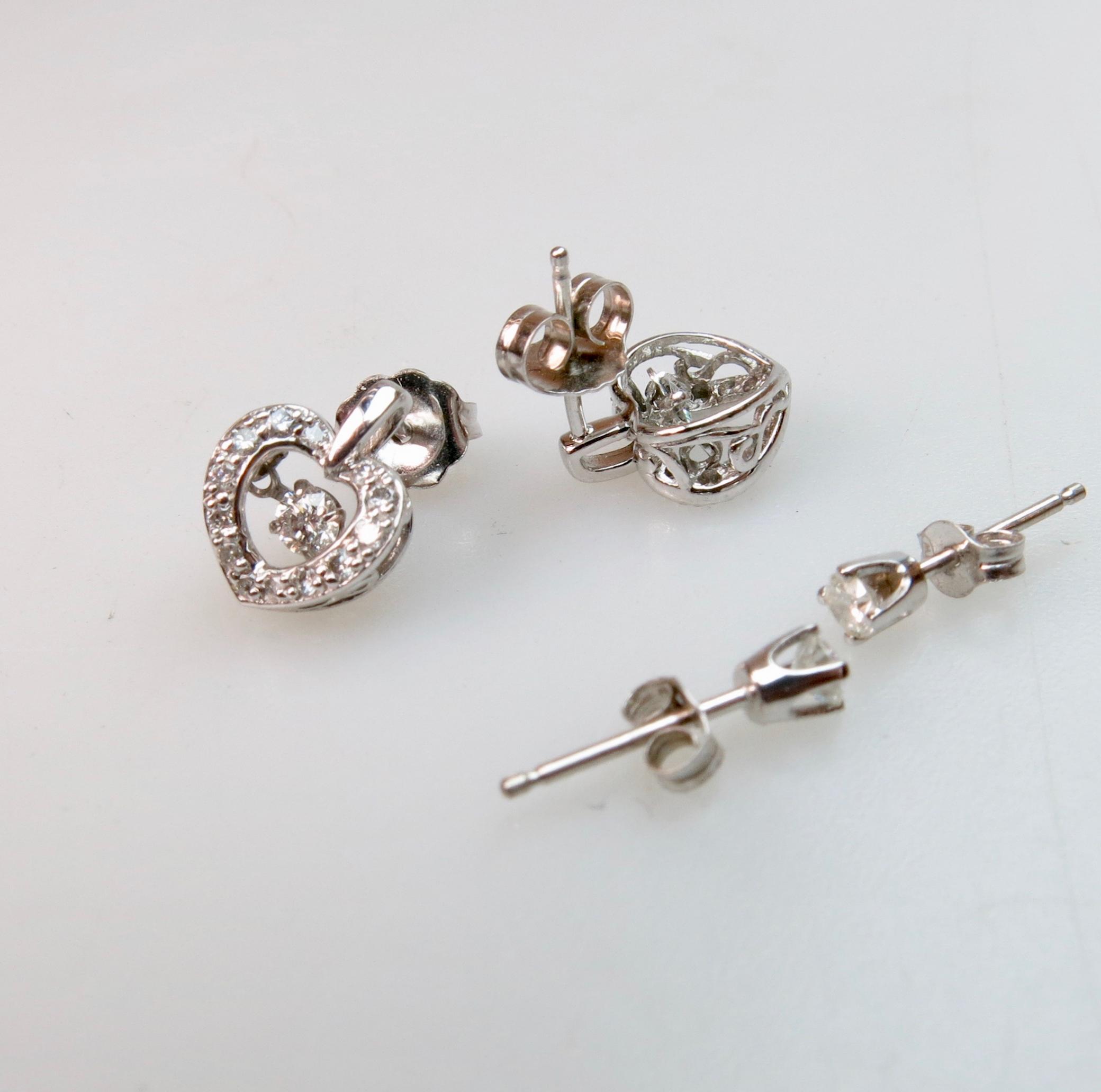 4 x 10k Yellow And White Gold Pairs Of Earrings