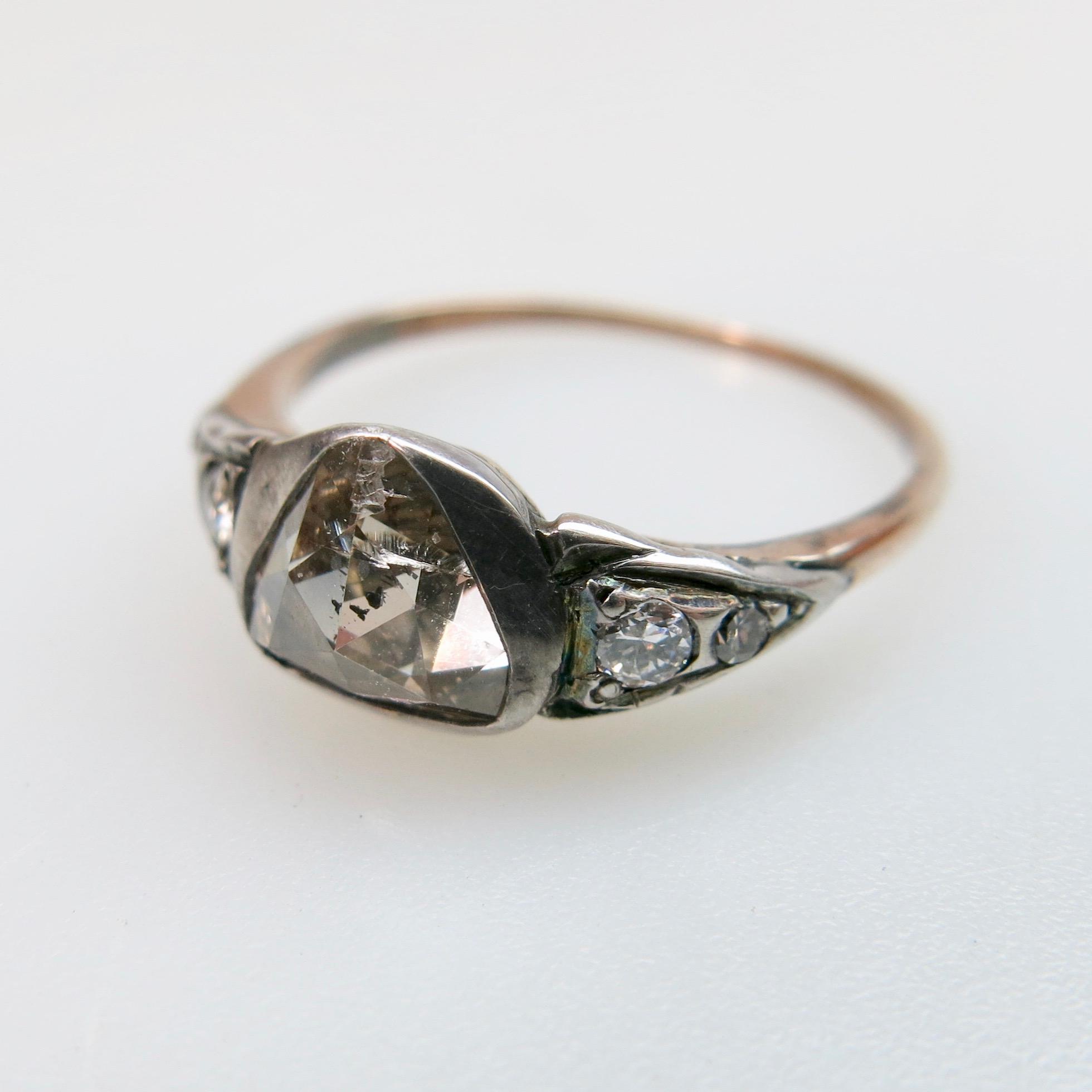 10k Rose Gold And Silver Ring