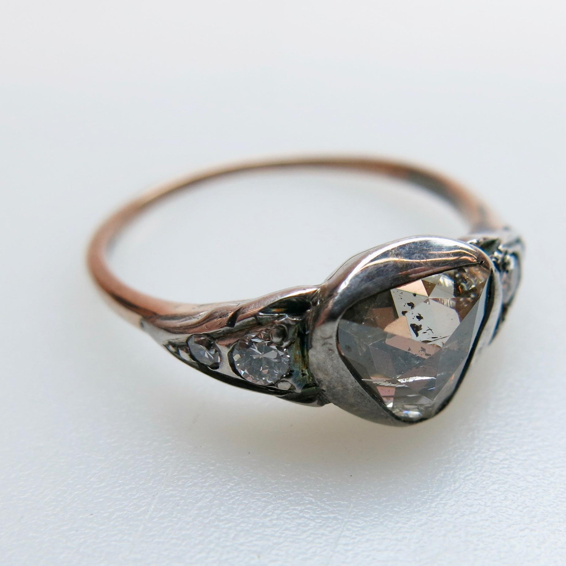 10k Rose Gold And Silver Ring