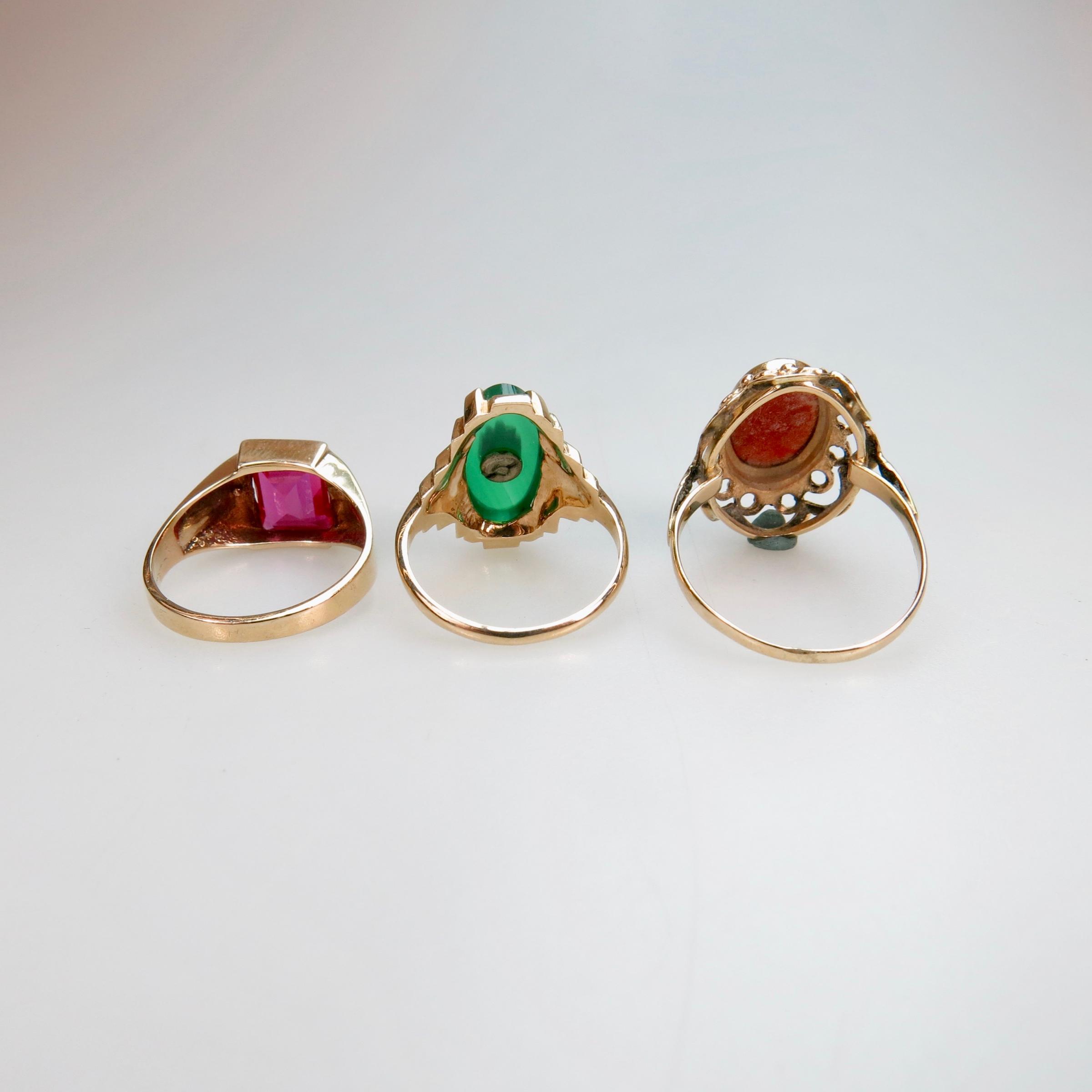 1 x 14k And 2 x 10k Yellow Gold Rings