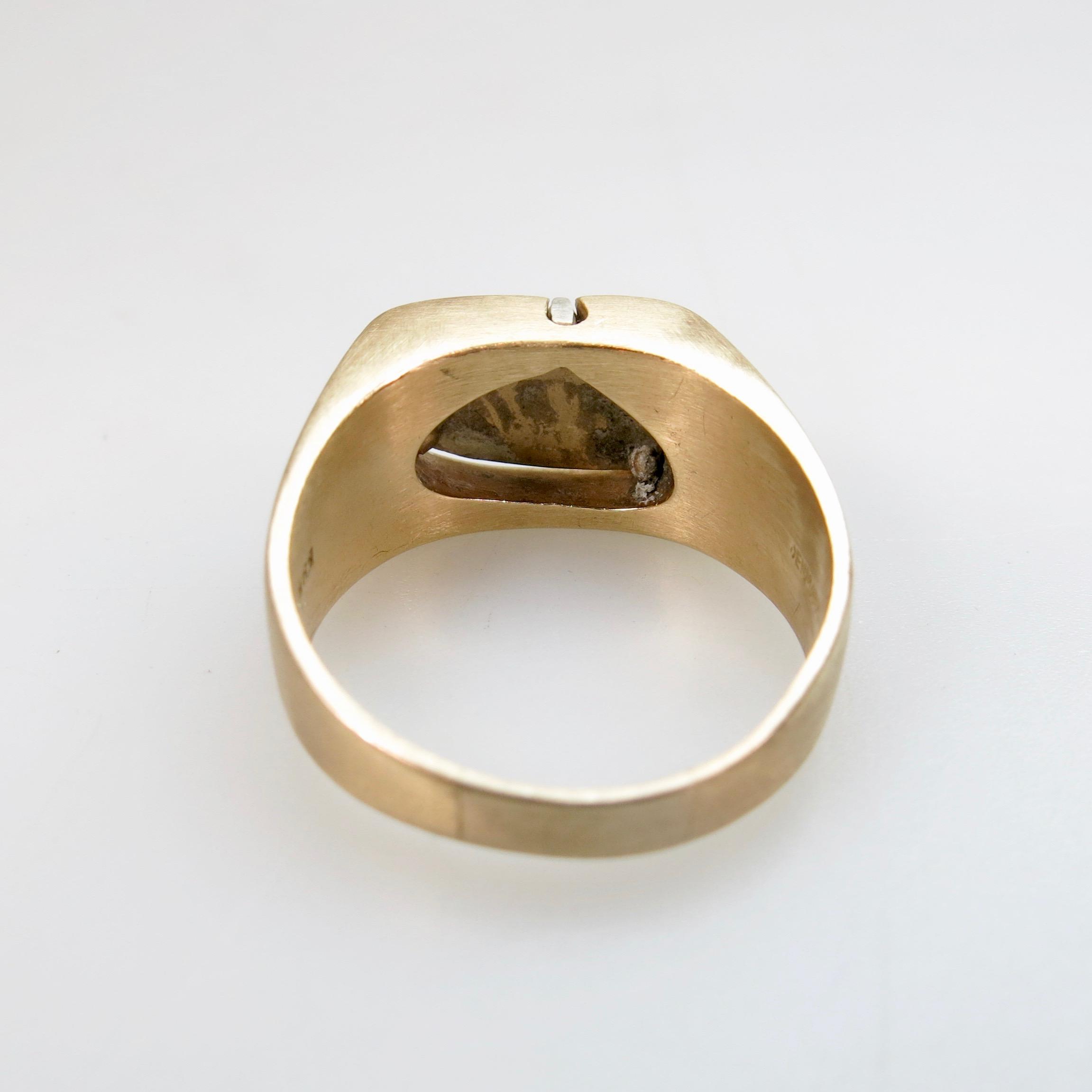 Karl Gustav Hansen Danish 14k Yellow And White Gold Men's Ring