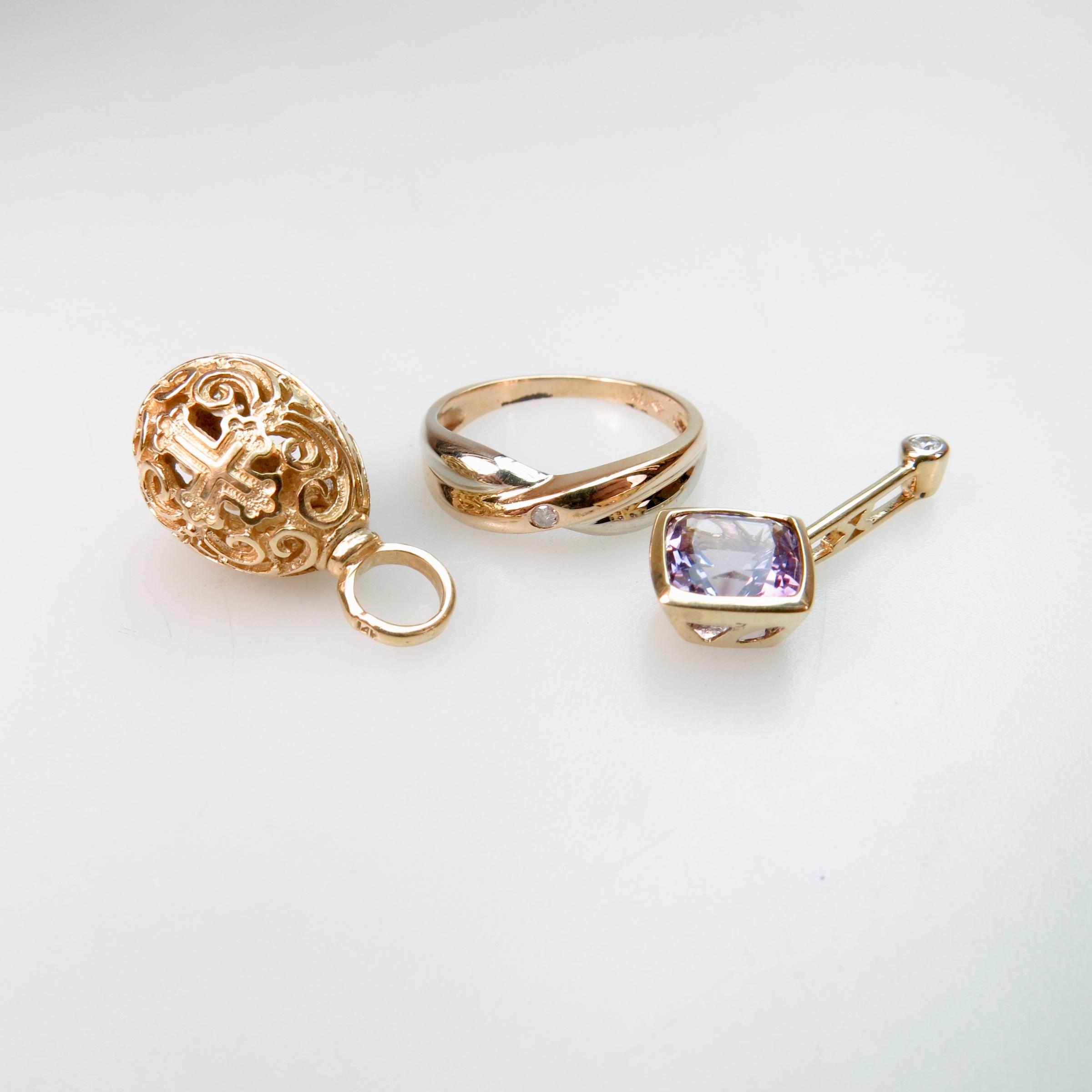 3 Pieces Of Yellow Gold Jewellery