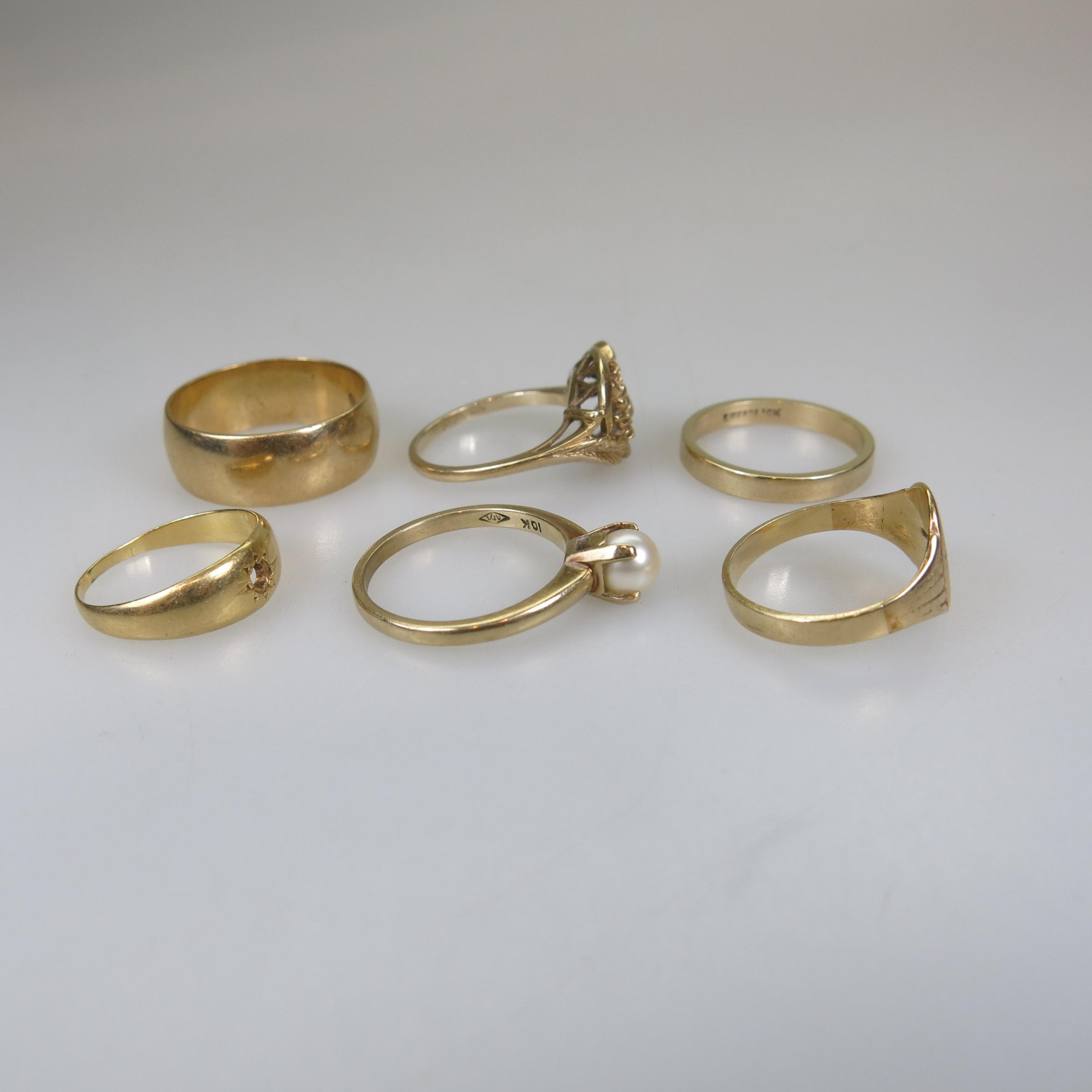 6 x 10k Yellow Gold Rings And Bands