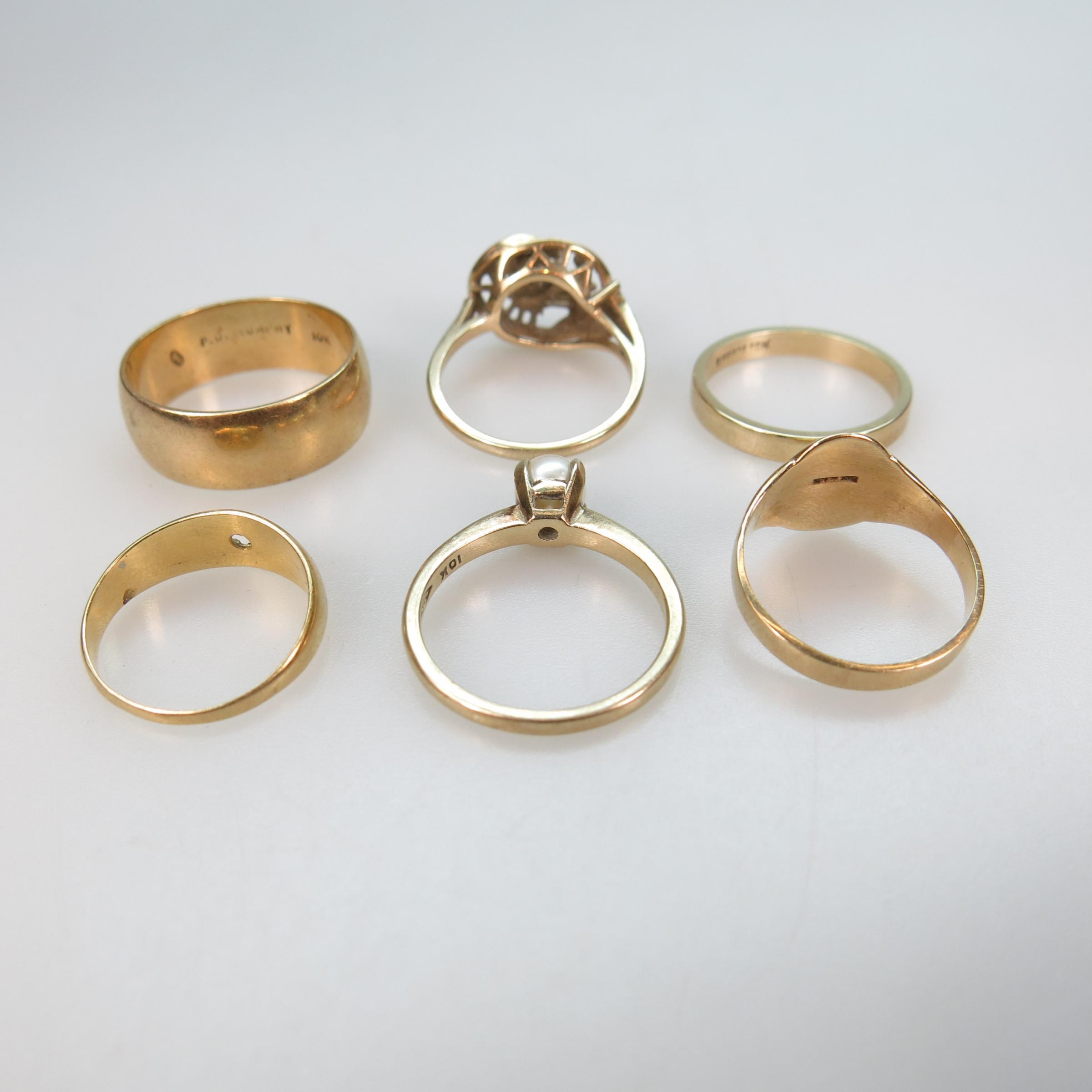6 x 10k Yellow Gold Rings And Bands