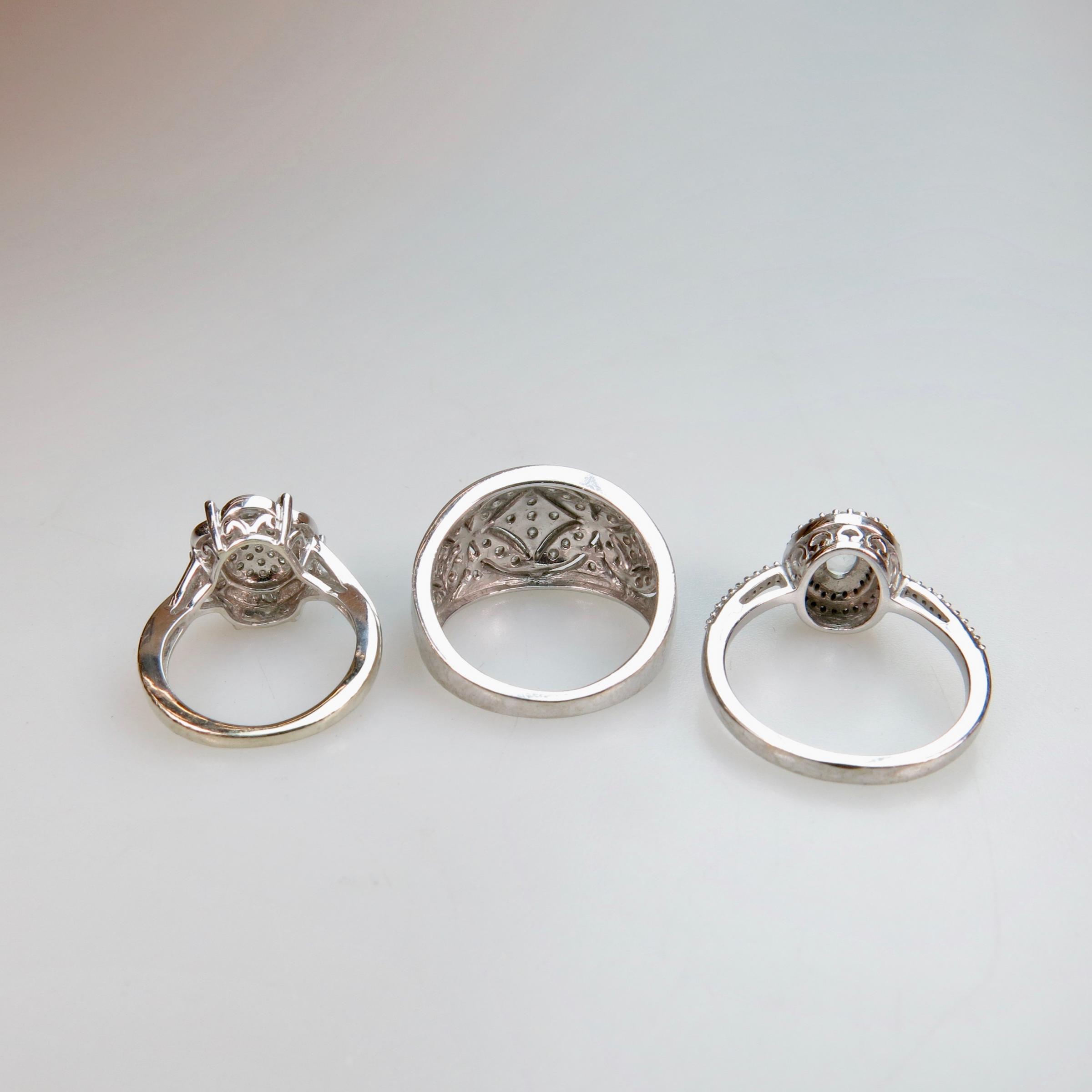 1 x 14k And 2 x 10k White Gold Rings