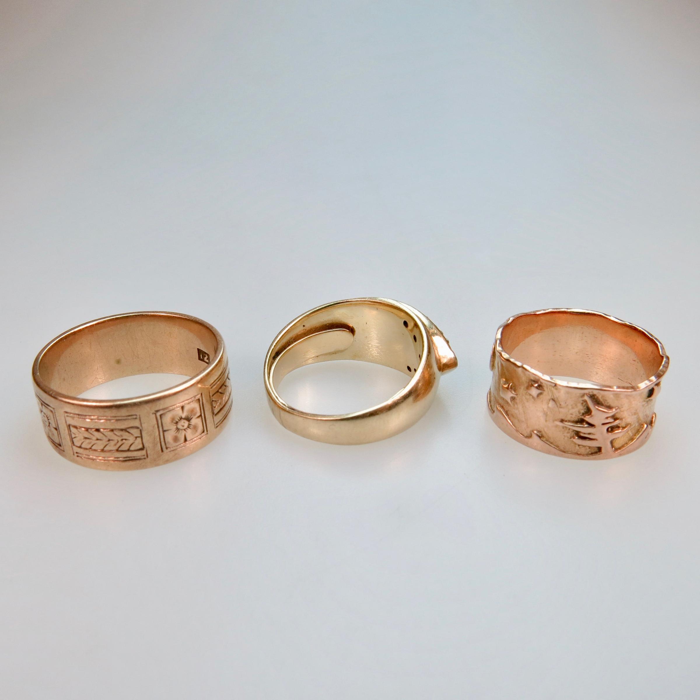 1 x 12k And 2 x 14k Gold Rings