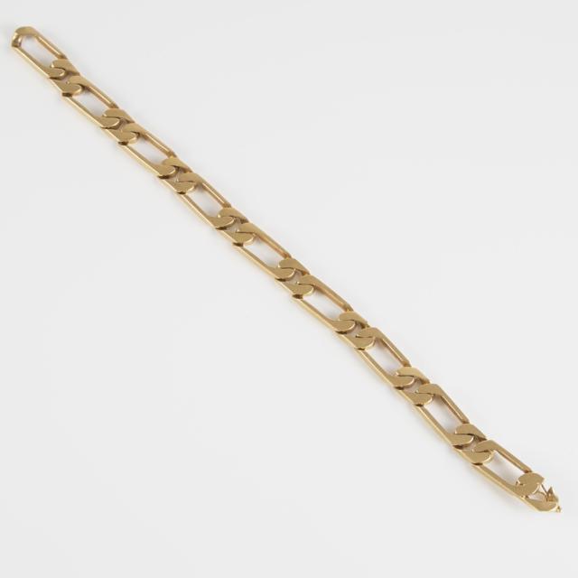Men's 10k Yellow Gold Modified Curb Link Bracelet