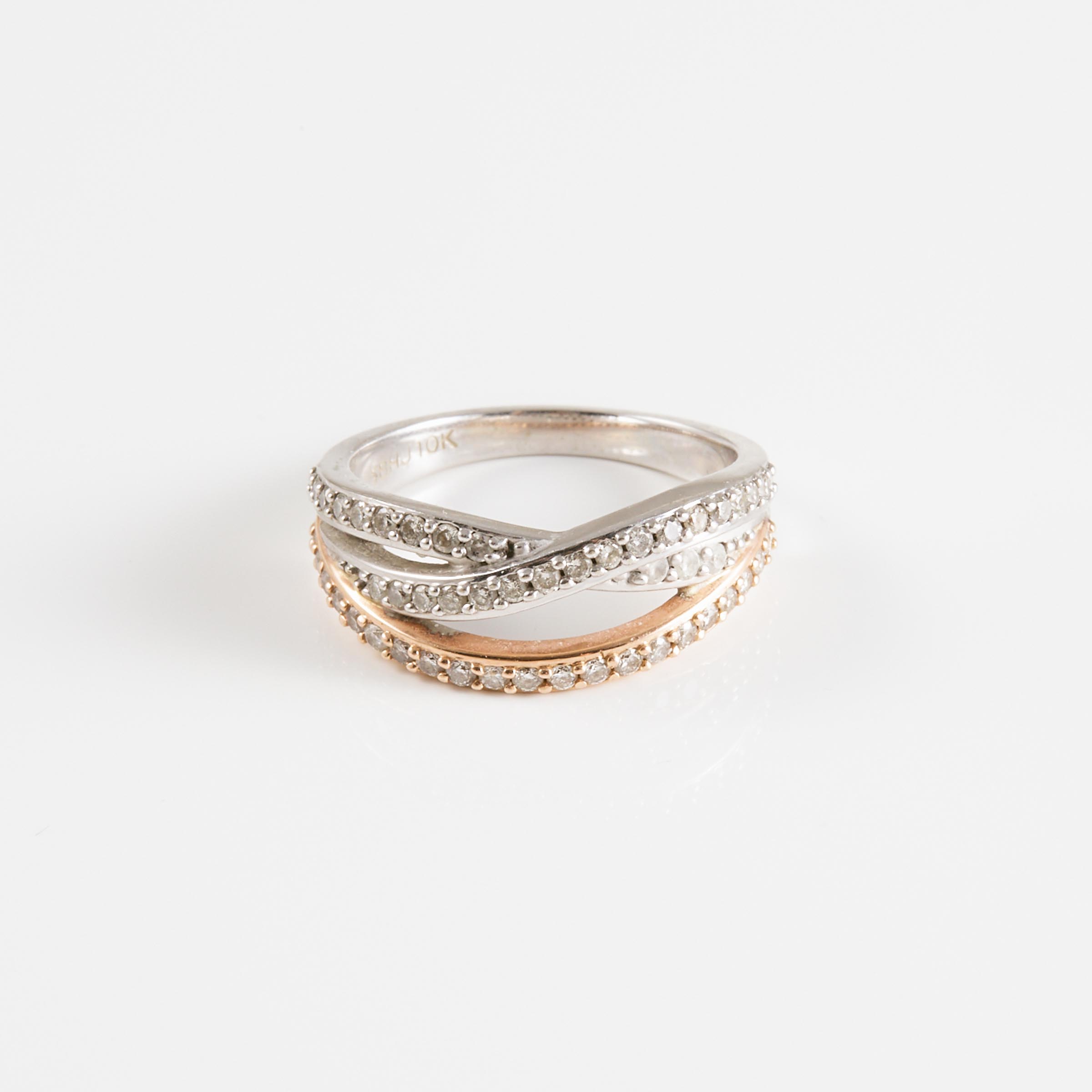 10k White And Rose Gold Band