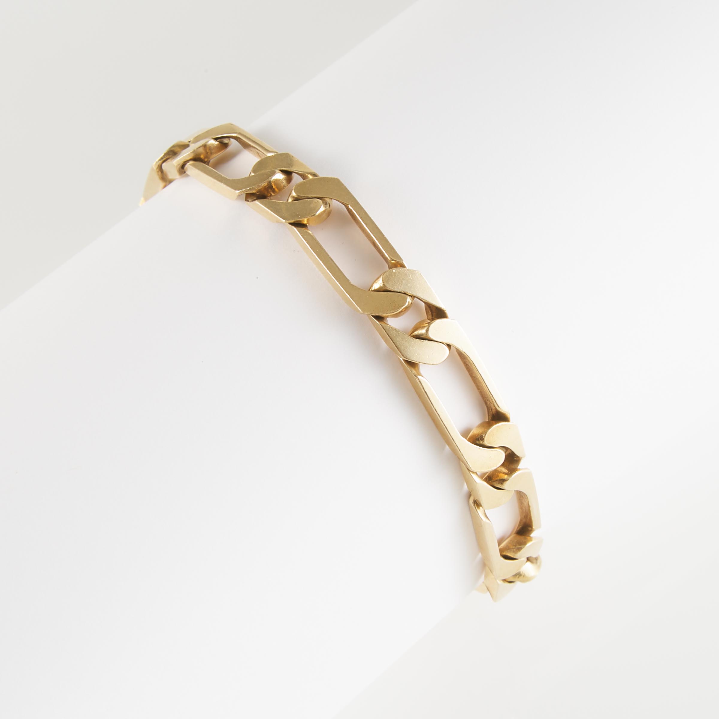 Men's 10k Yellow Gold Modified Curb Link Bracelet