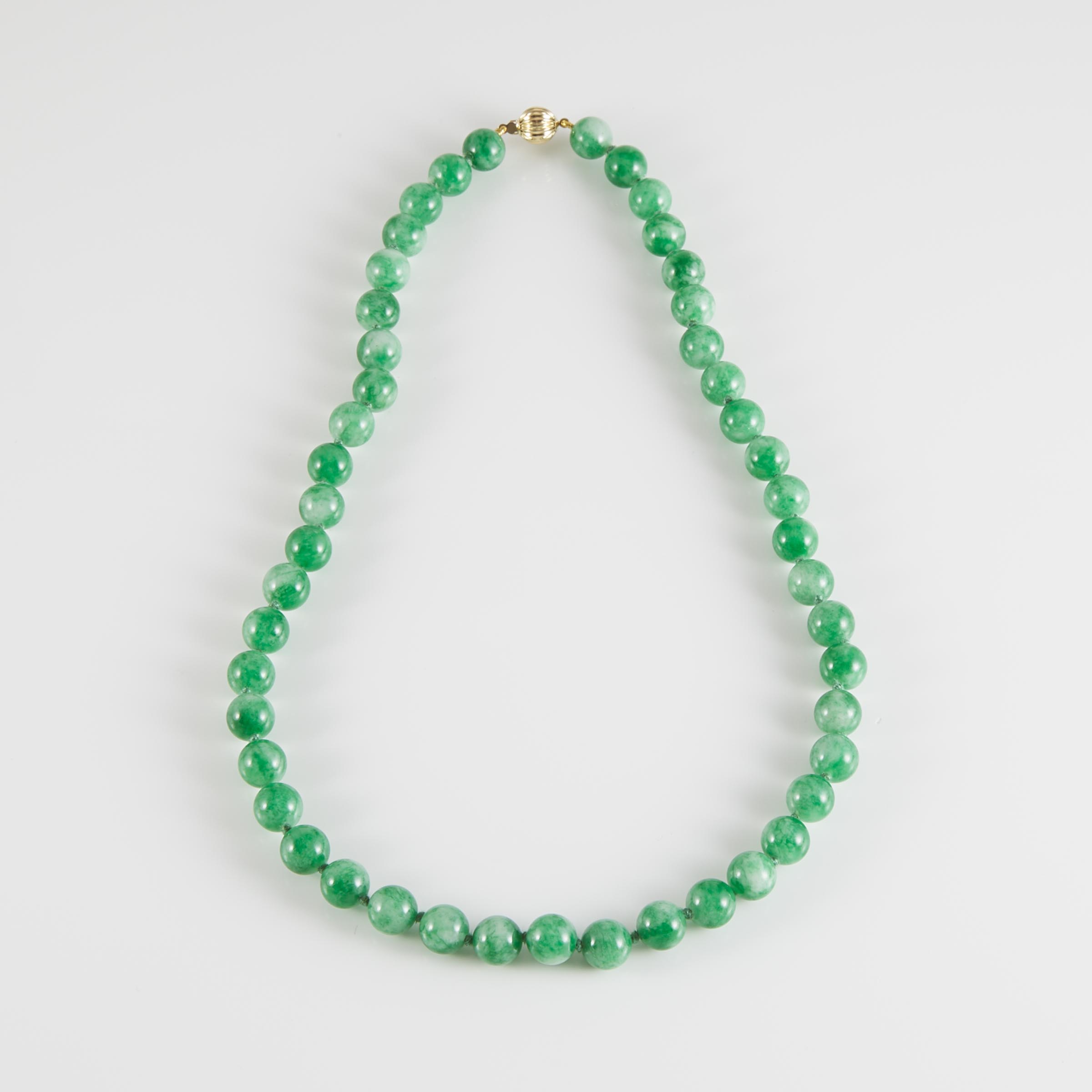 Single Strand Jadeite Bead Necklace
