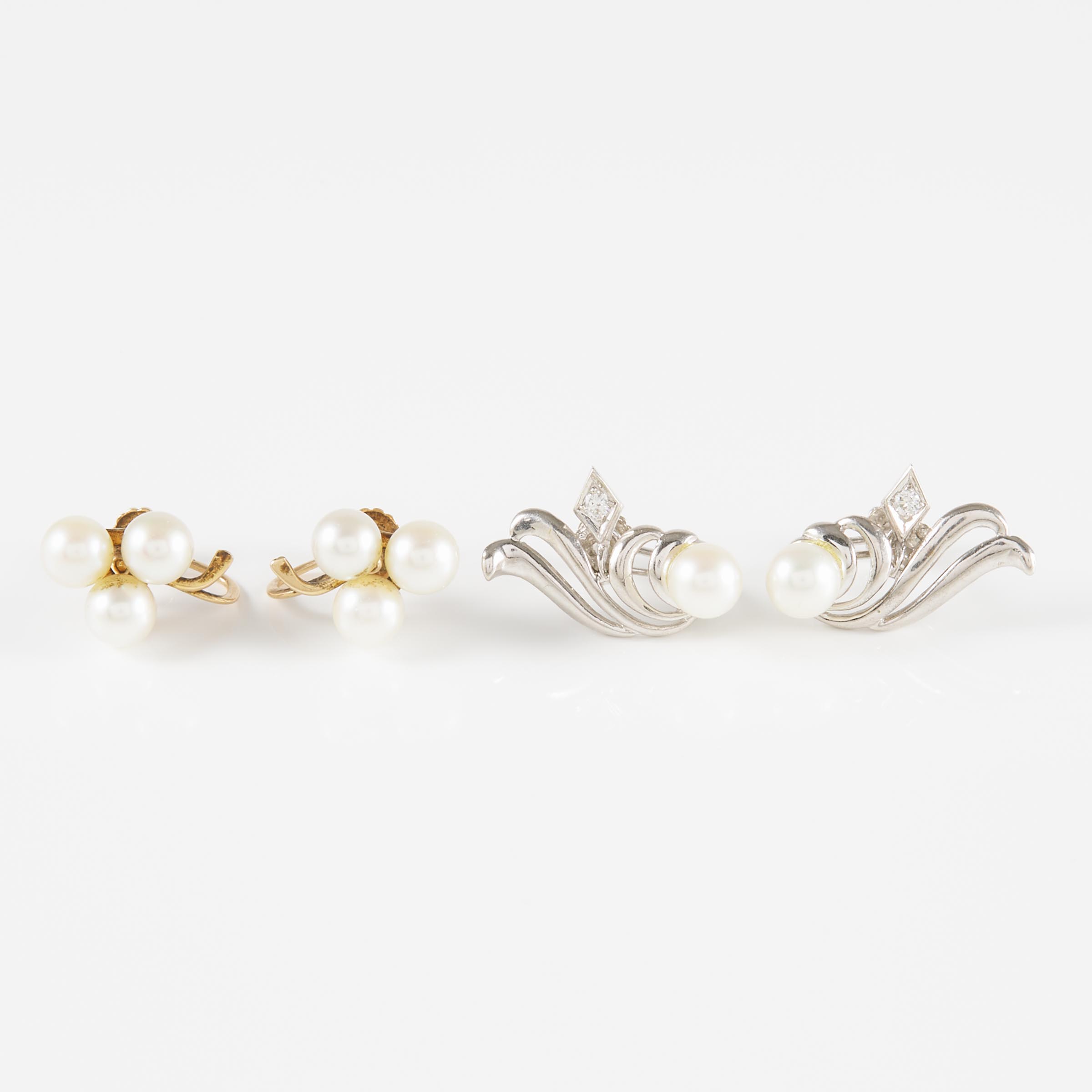 2 Pairs Of Lorie 14k Gold Screw-Back Earrings