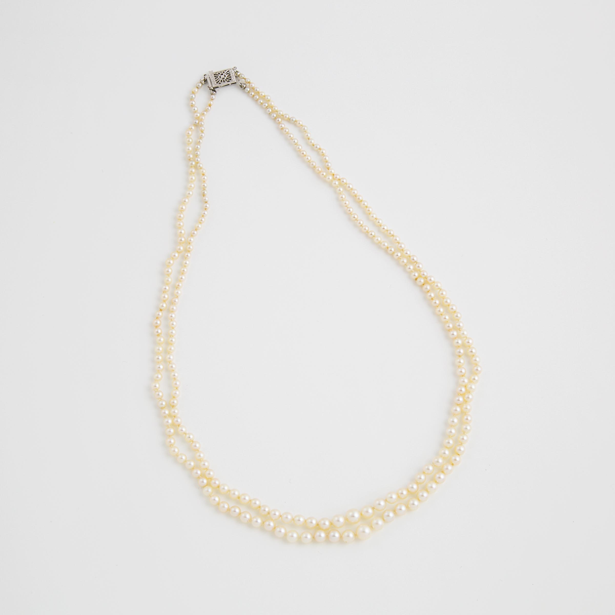 Double Strand Graduated Cultured Pearl Necklace