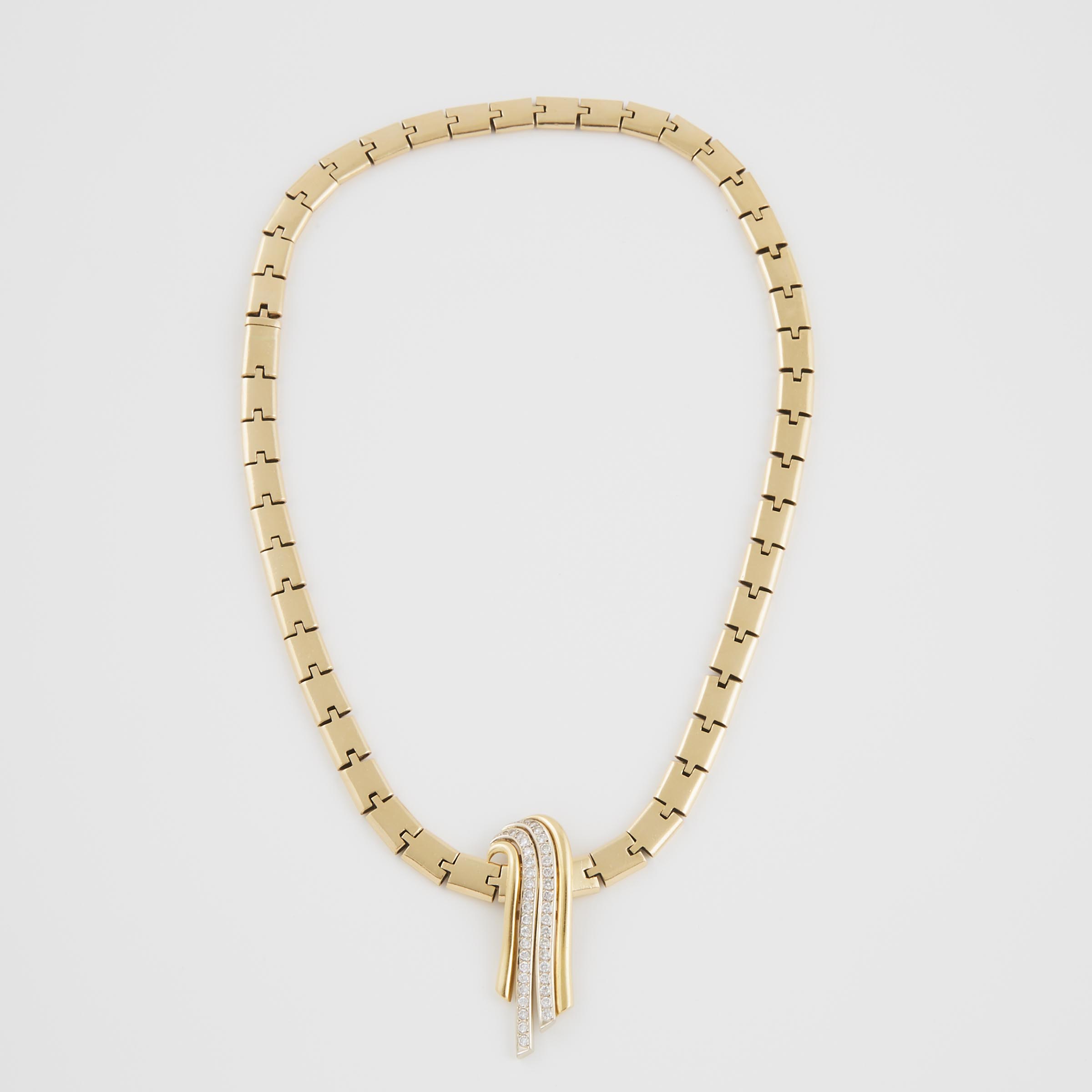 14k Yellow Gold Bar Link Necklace