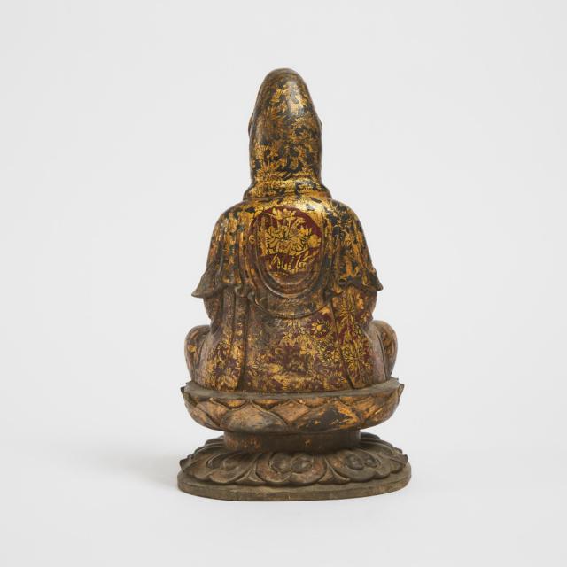 A Gilt Wood Figure of Kannon (Avalokiteshvara), Edo/Meiji Period, 19th Century