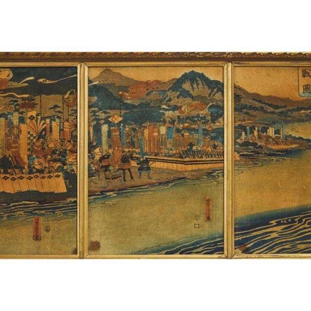 After Kitagawa Utamaro (1753-1806), Okita of Naniwa-ya Teahouse, Together with Four Ukiyo-e Prints, 20th Century