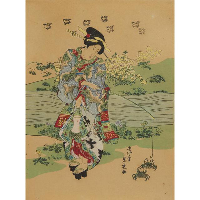 After Utagawa Hiroshige (1797-1858) and Utagawa Kuniyoshi (1798-1861), Four Framed Woodblock Prints, 20th Century