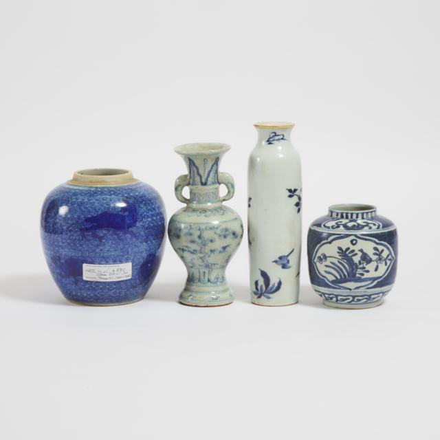 A Group of Four Blue and White Wares, 18th Century and Later