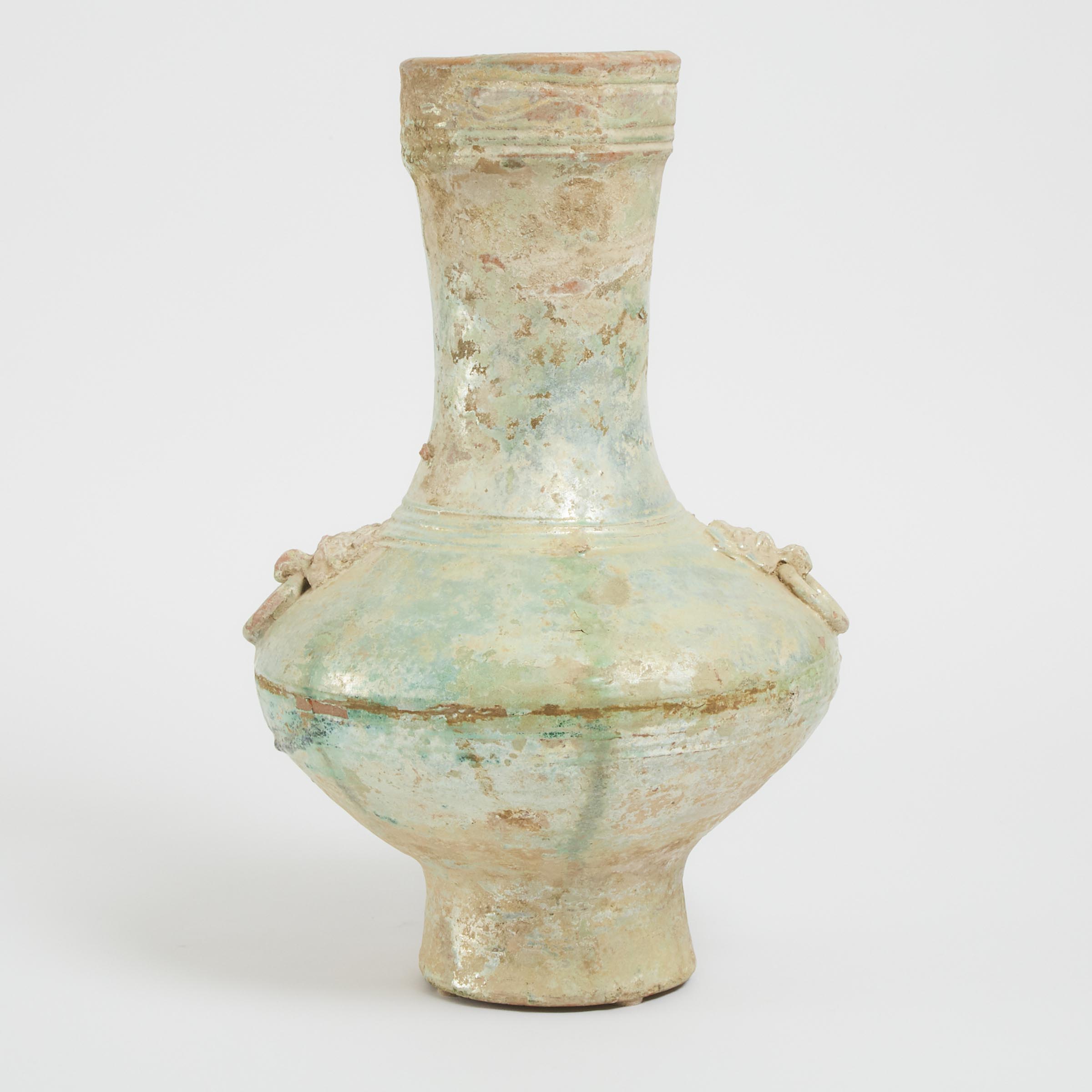A Green-Glazed 'Hu' Vase, Han Dynasty (206 BC-220 AD)