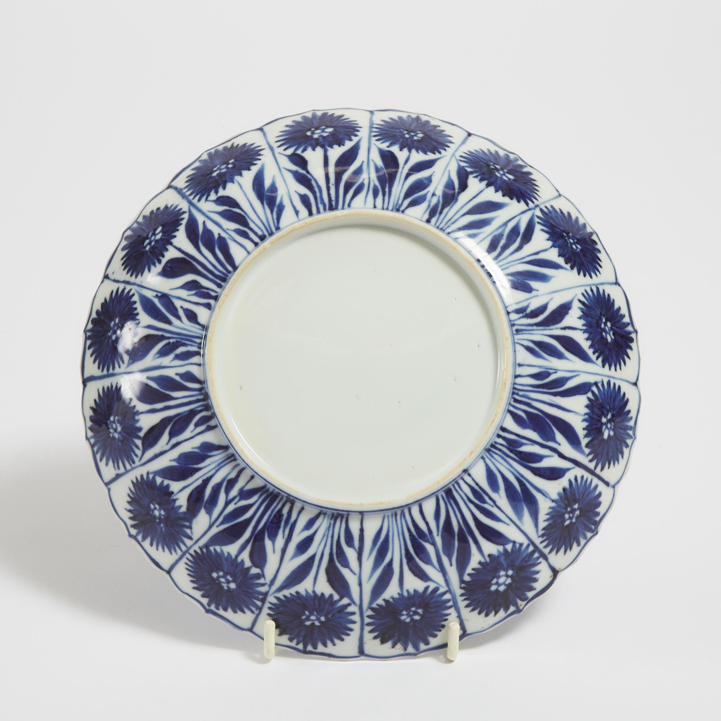 A Blue and White 'Lotus' Lobed Plate, Kangxi Period (1662-1722)