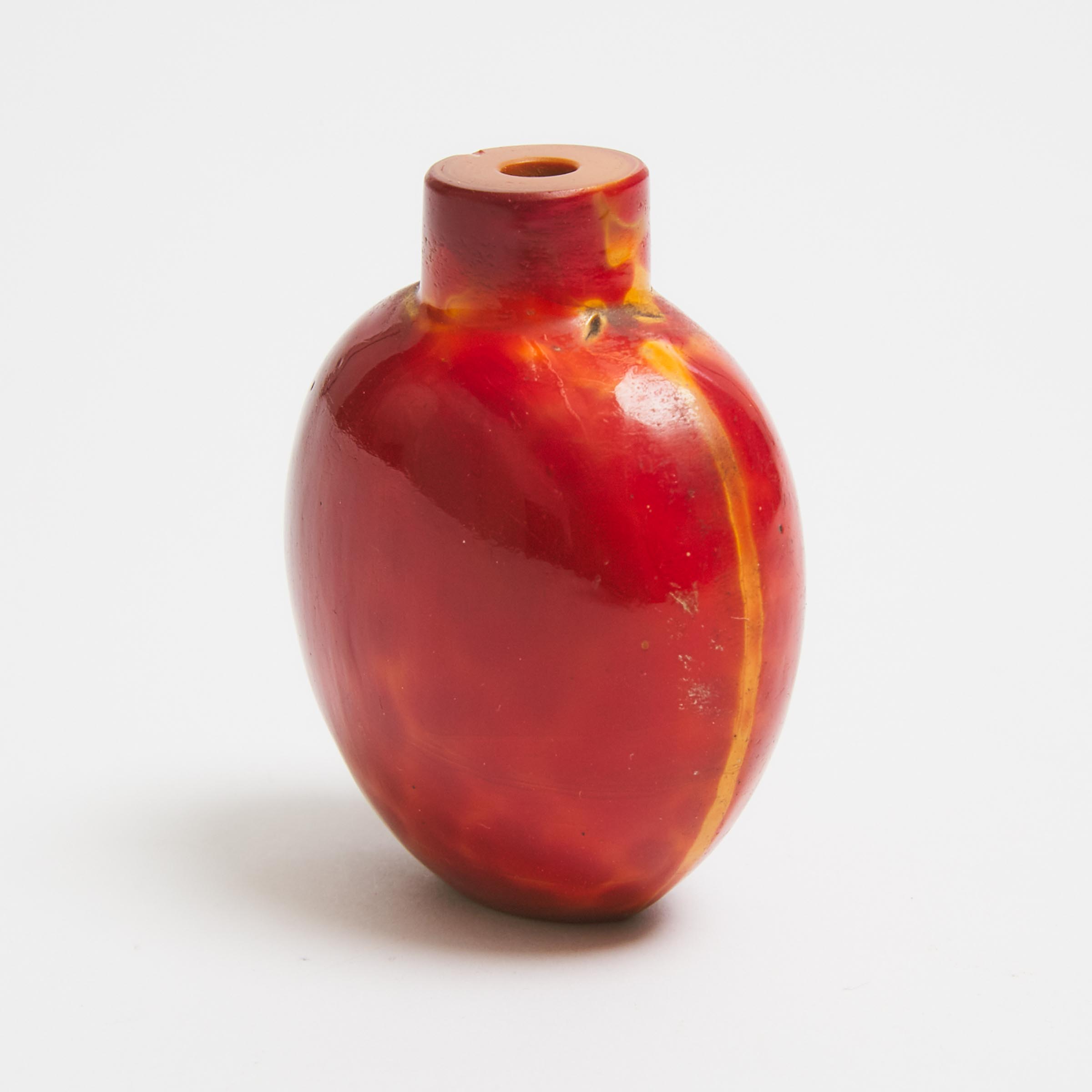 A Rare 'Realgar' Glass Snuff Bottle, Qing Dynasty, 18th/19th Century