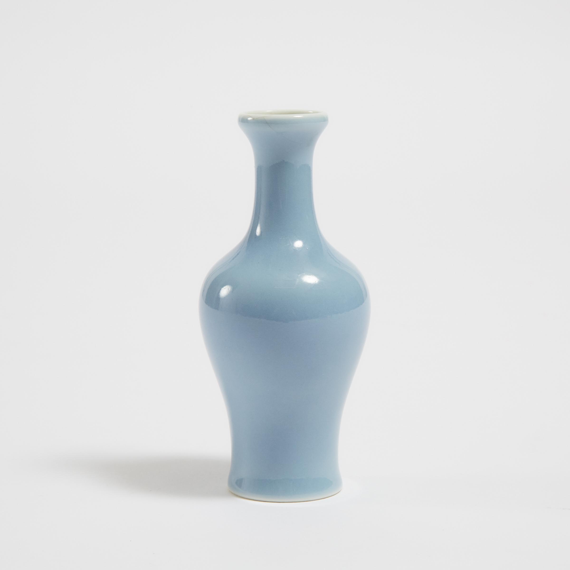 A Small Claire-de-Lune Vase, Kangxi Mark, 19th Century