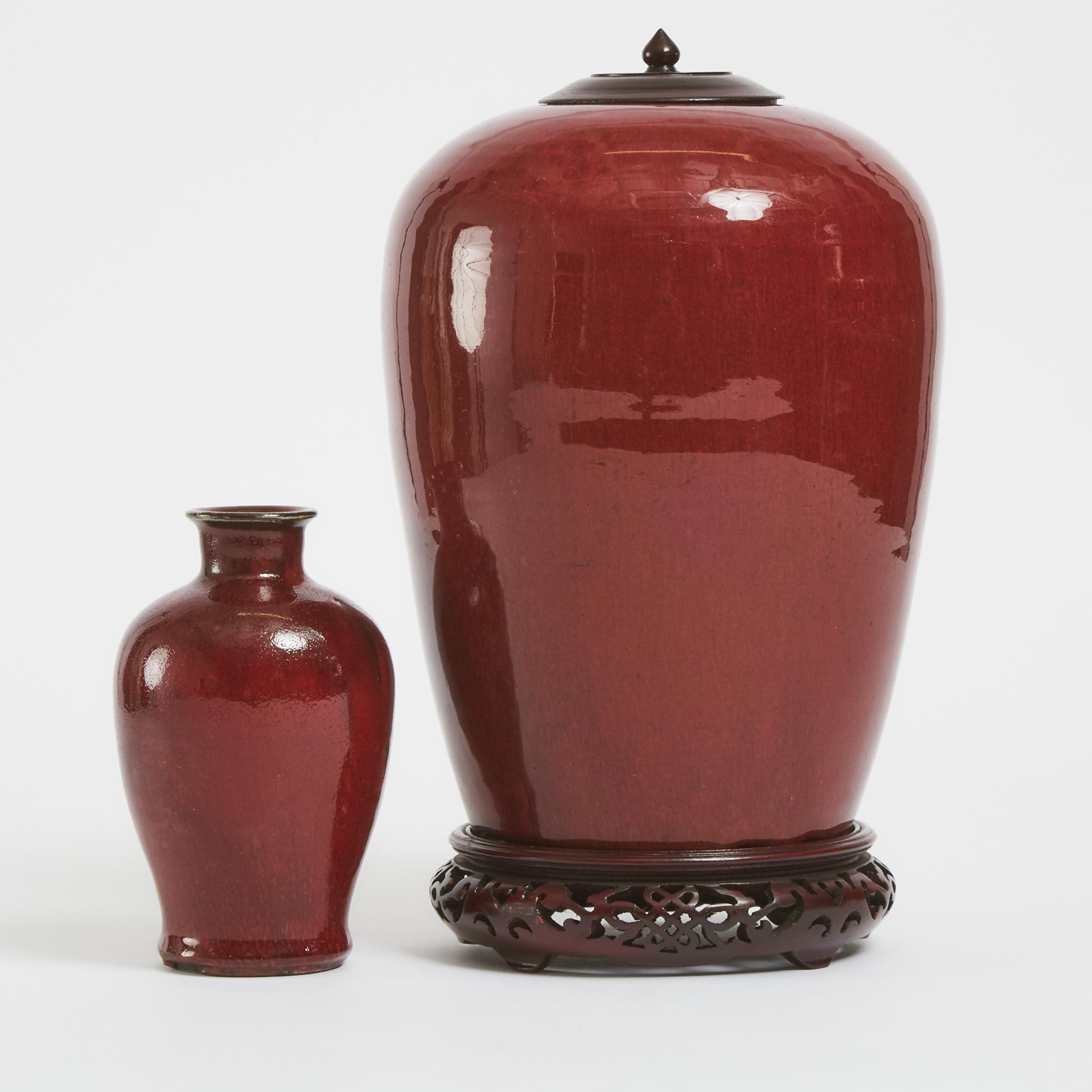 A Copper-Red Glazed Vase, Together with a Small Shiwan Vase, 19th/20th Century