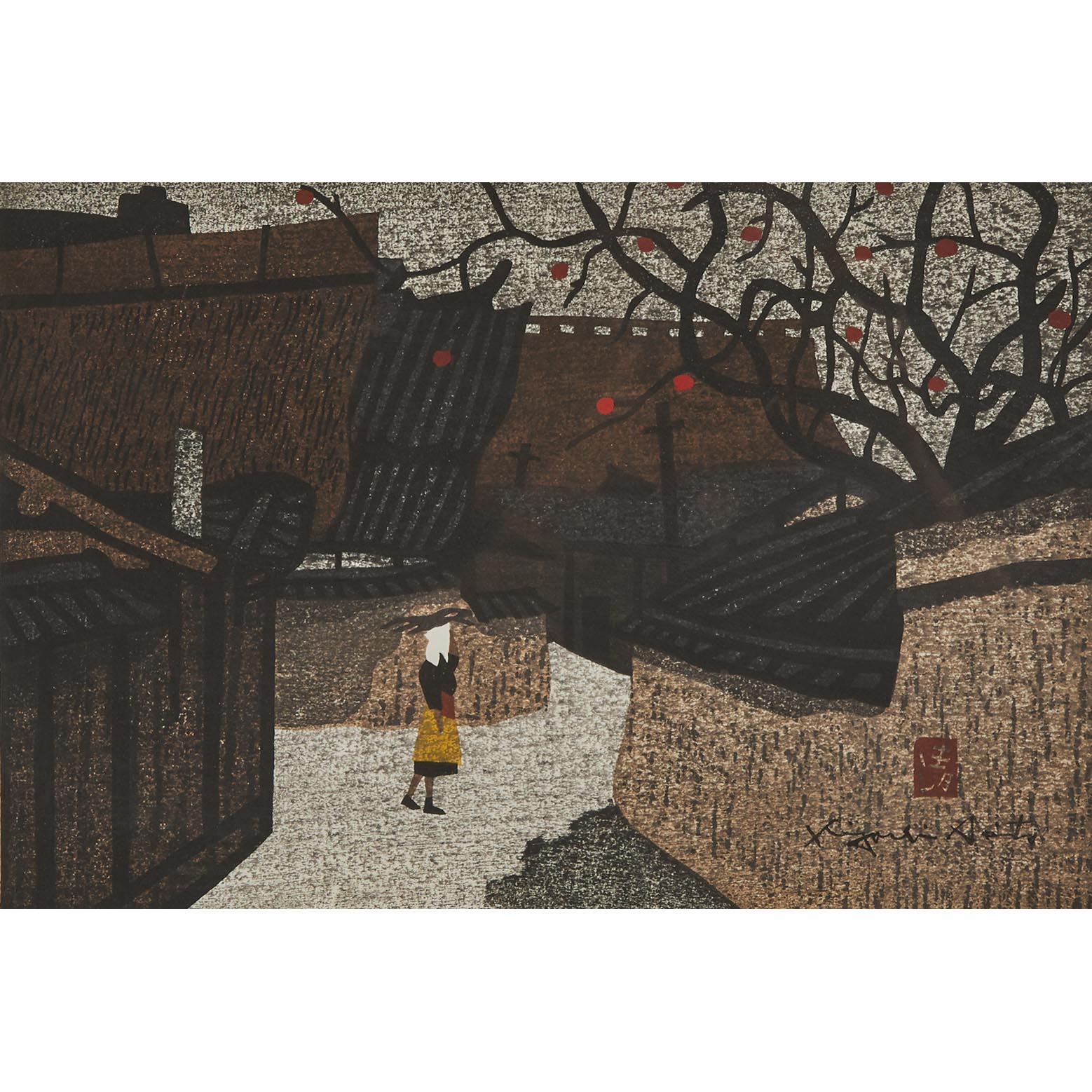 Kiyoshi Saito (1907-1997), Persimmon Tree, Circa 1960
