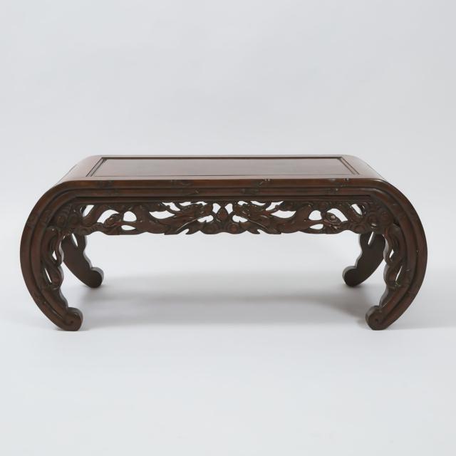 A Chinese Rosewood Low Table, Kang, Early 20th Century