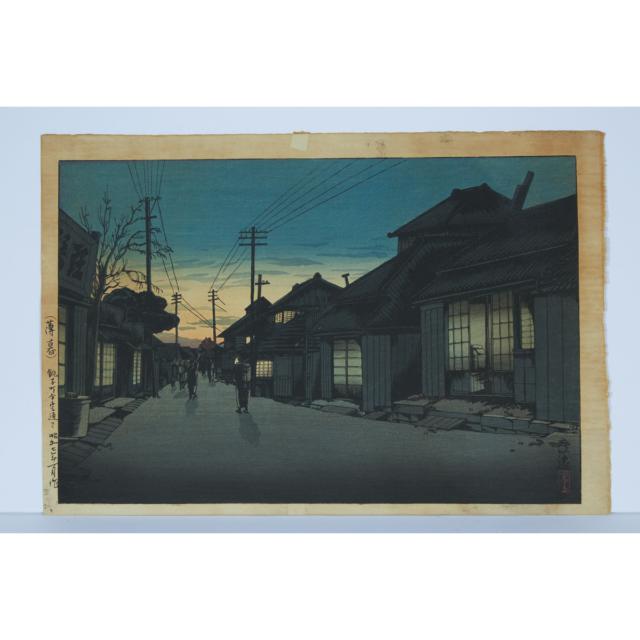 Tsuchiya Koitsu (1870-1949), Takahashi Hiroaki (1871-1945), Two Shin-Hanga Woodblock Prints, Showa Era (1926-1989)