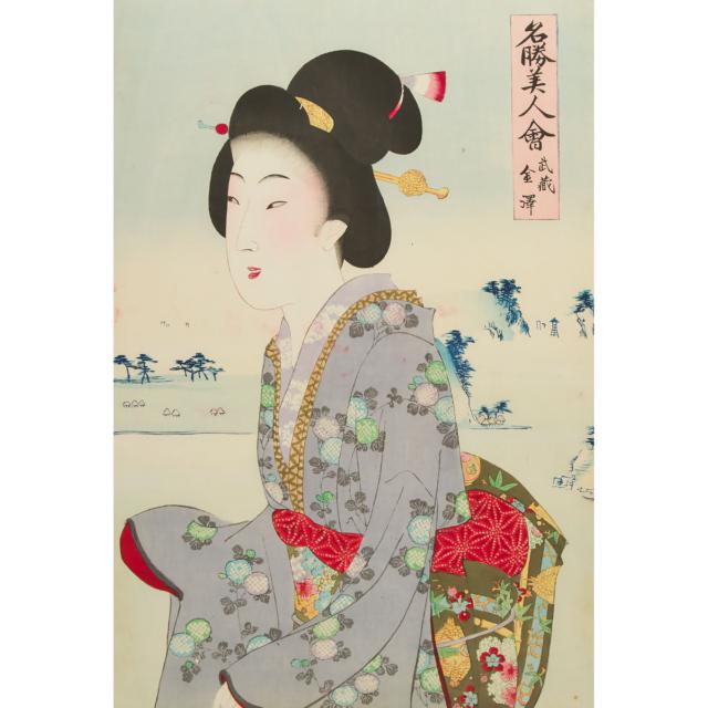 An Album of Six Japanese Woodblock Prints, 19th/Early 20th Century