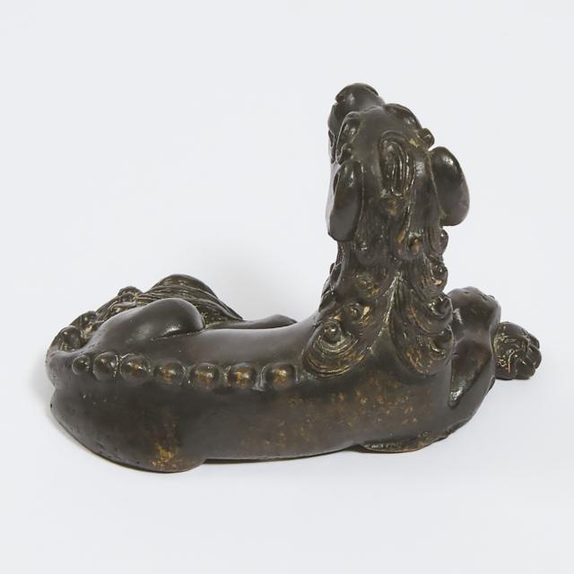 A Gilt Bronze 'Mythical Beast' Paper Weight, 20th Century