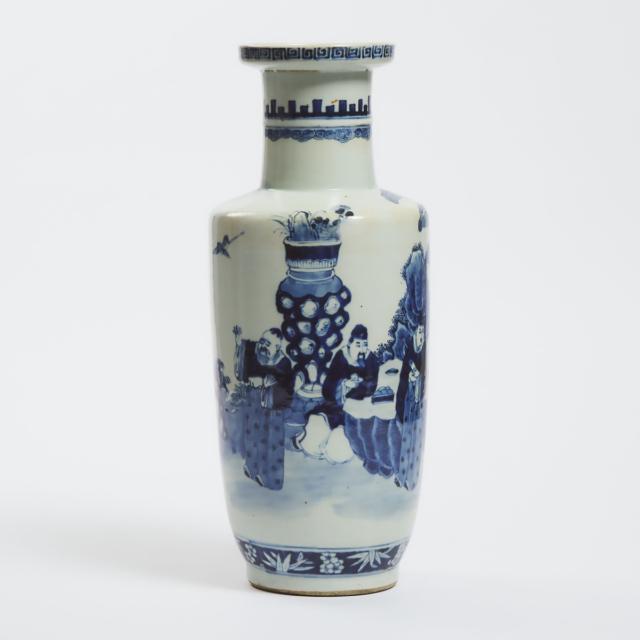 A Blue and White 'Figural' Vase, Early 20th Century