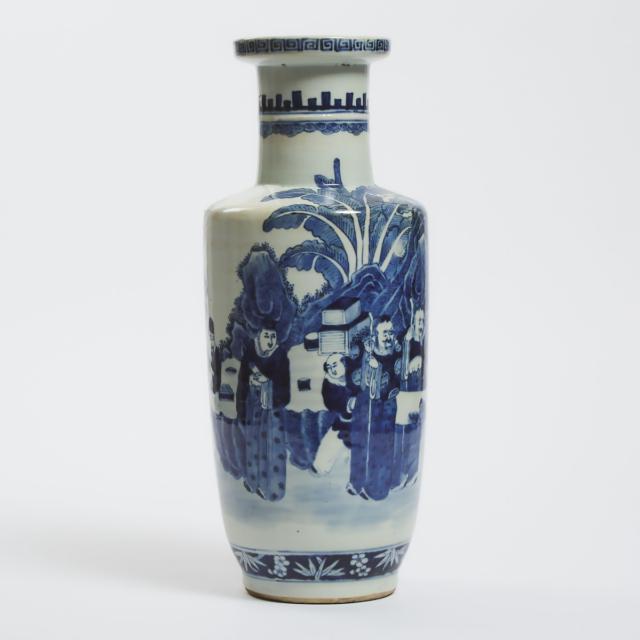 A Blue and White 'Figural' Vase, Early 20th Century