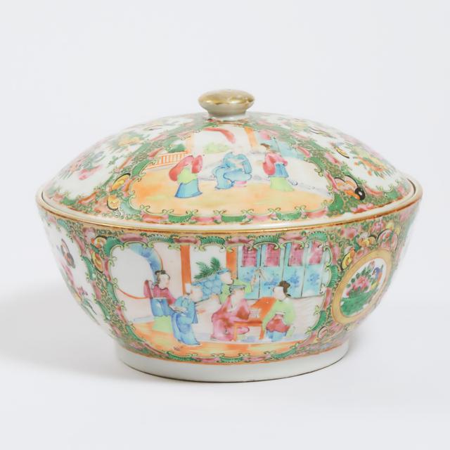 A Canton Famille Rose Lidded Bowl, 19th Century