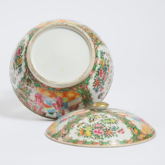 A Canton Famille Rose Lidded Bowl, 19th Century