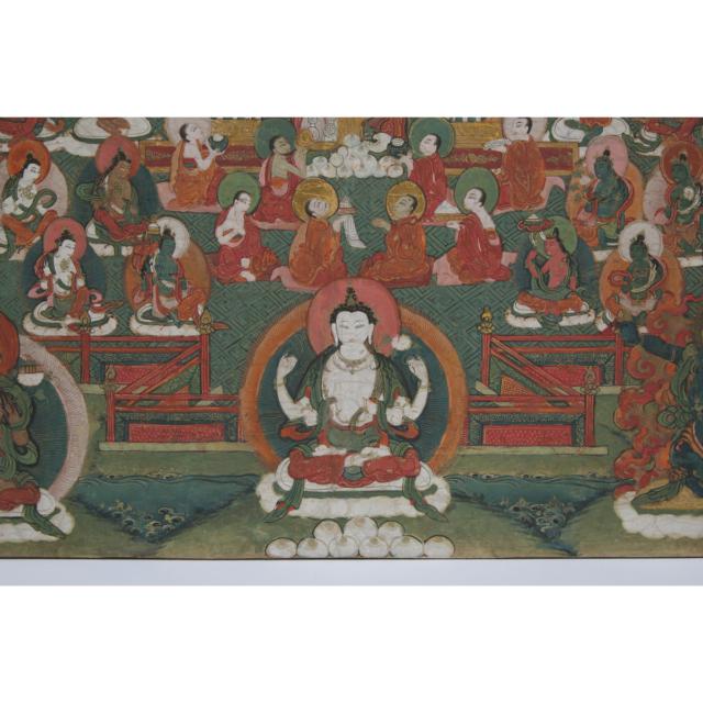 A Thangka of Amoghapasha, Tibet/China, 19th Century