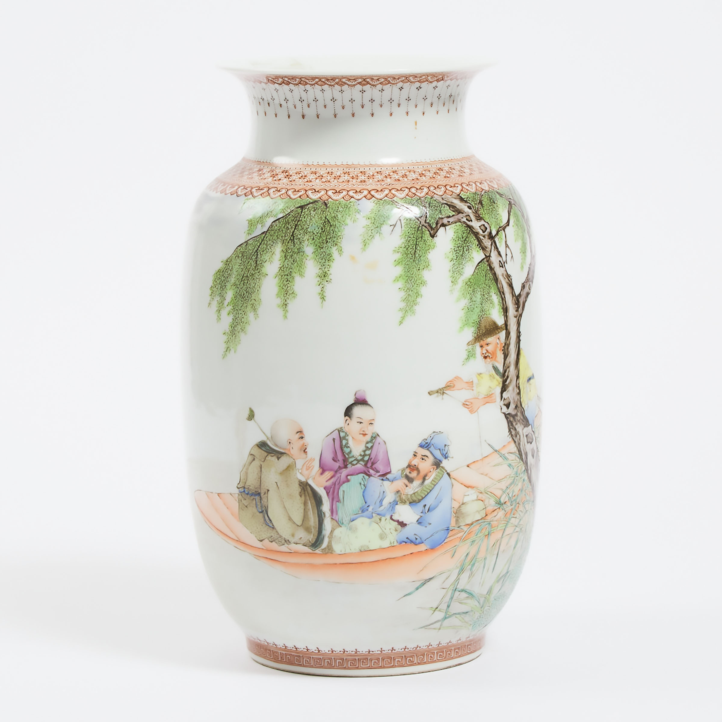 A Chinese Famille Rose 'Three Teachings' Vase, Mid 20th Century