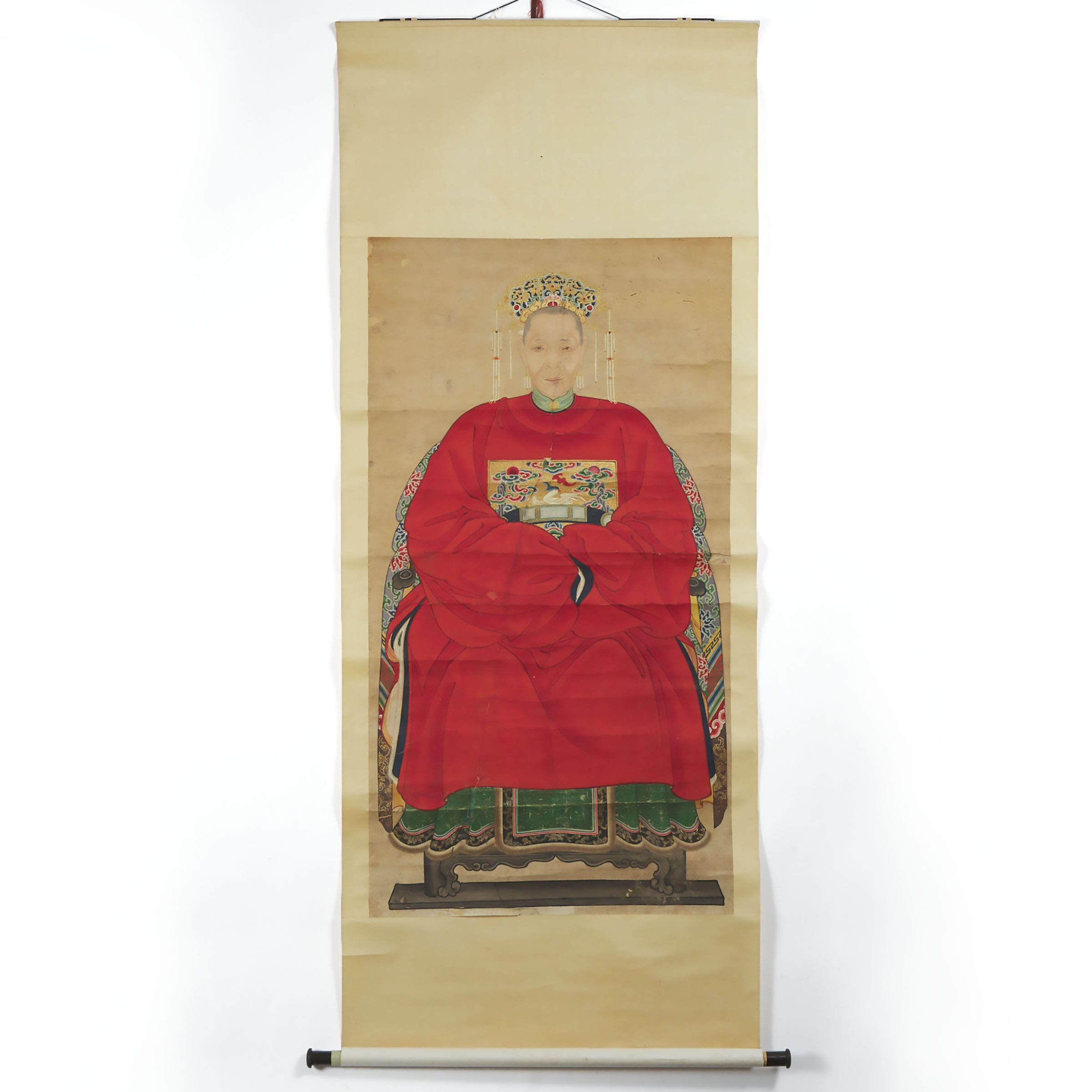 A Chinese Ancestor Portrait of a Matriarch, Late Qing Dynasty