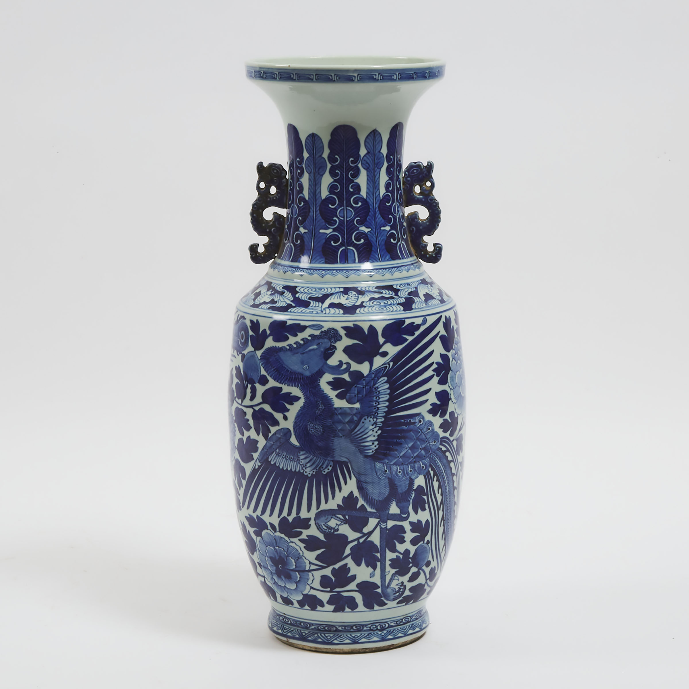 A Blue and White 'Phoenix' Vase, Early 20th Century