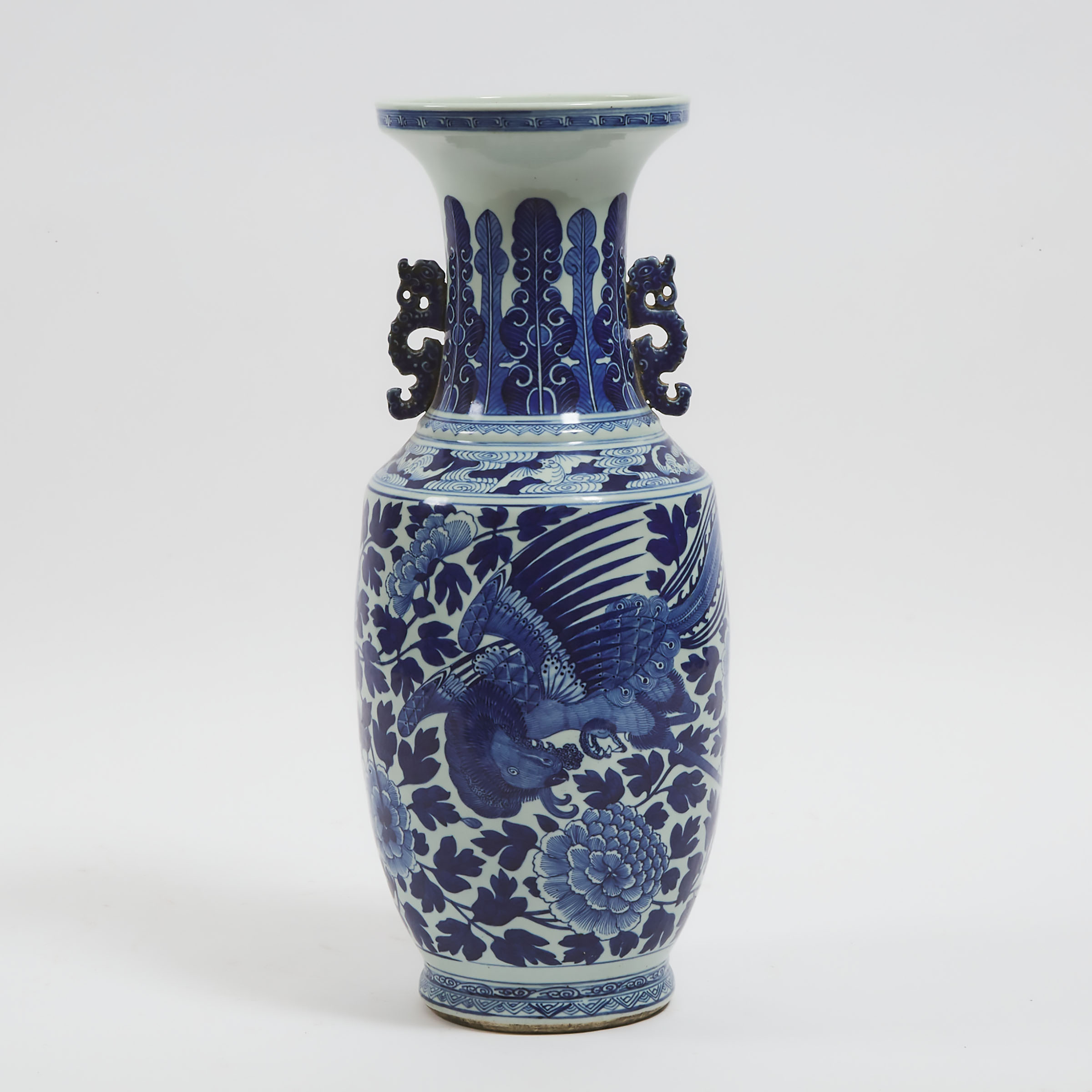 A Blue and White 'Phoenix' Vase, Early 20th Century