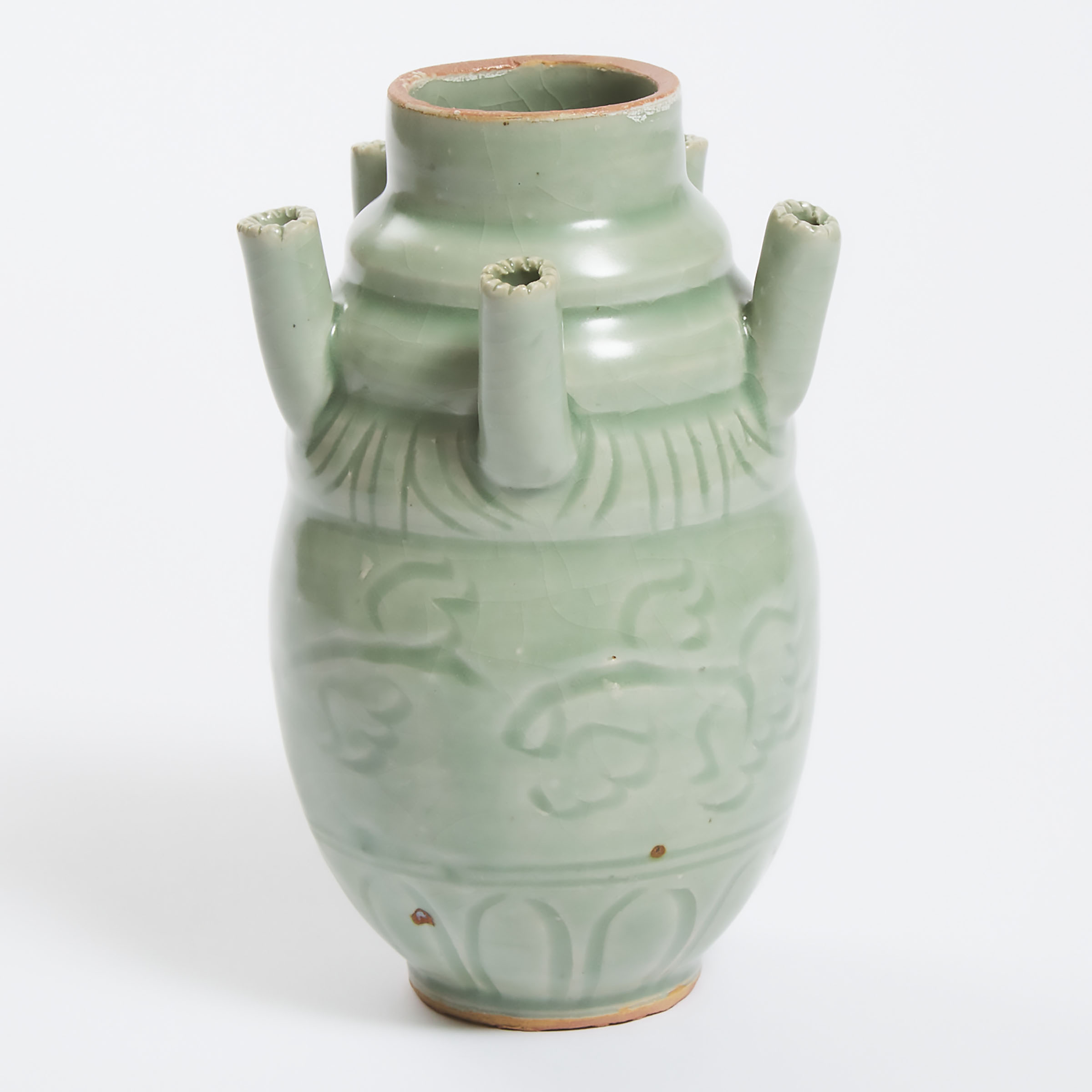 A Longquan-Style Vase With Five Spouts