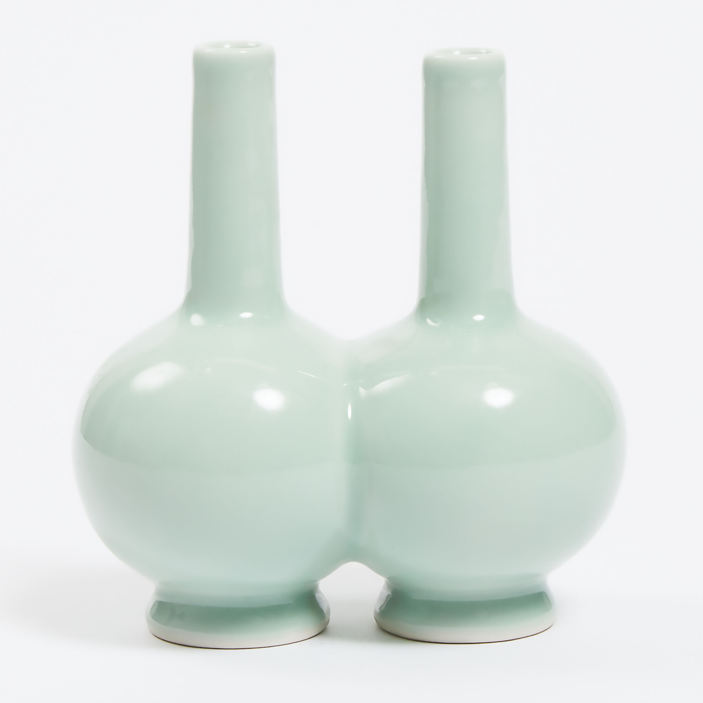A Celadon Porcelain Double-Vase, Yongzheng Mark, Republican Period