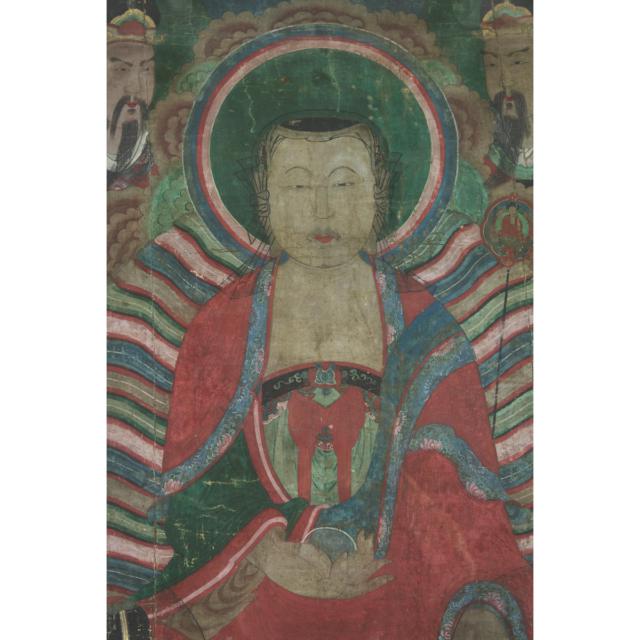 A Painting of Bodhisattva Ksitigarbha and the Kings of Hell, Joseon Dynasty, 19th Century