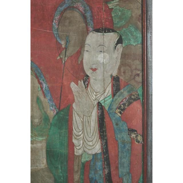 A Painting of Bodhisattva Ksitigarbha and the Kings of Hell, Joseon Dynasty, 19th Century